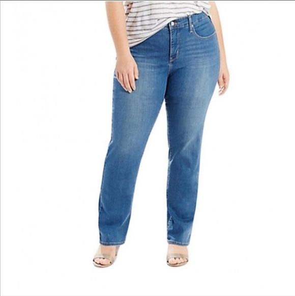 Levi’s Perfectly Slimming 512 Straight Leg Jeans Women's 12 Medium Wash EUC - Picture 1 of 10